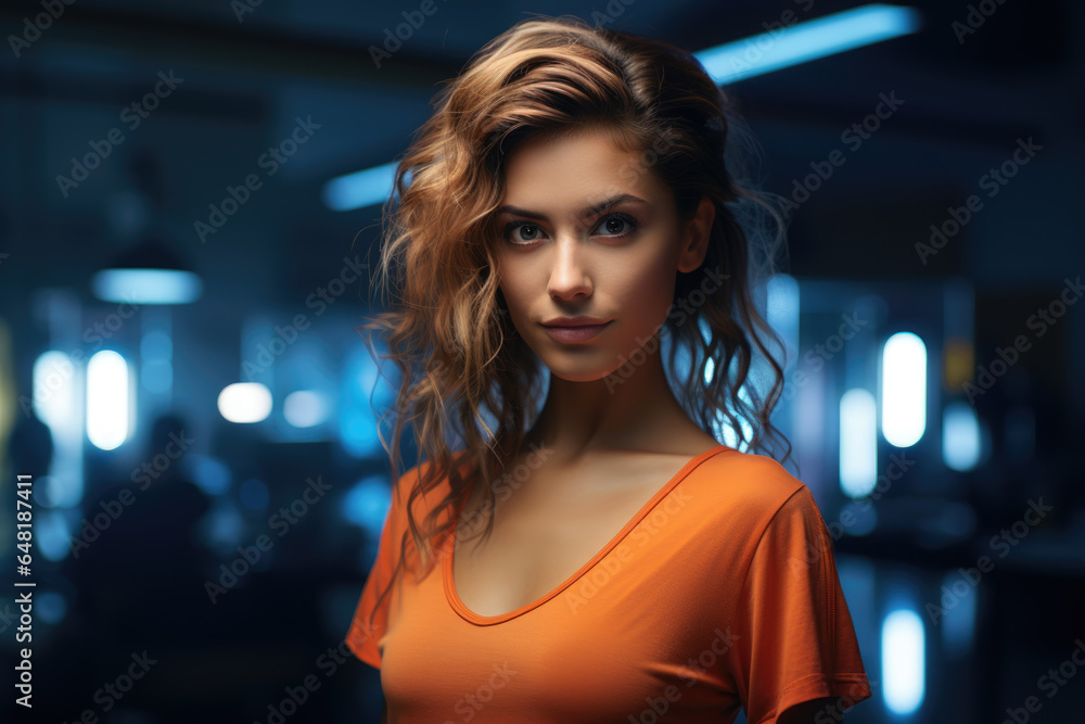 Poster a person creating and customizing their digital avatar for metaverse interactions. generative ai.