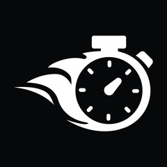 Speed Time Icon Logo Design Element isolated on black background
