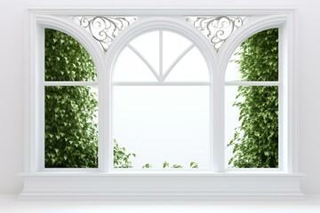 Window frame on white background. Generative AI