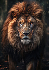 male lion portrait, created with Generative Ai technology	
