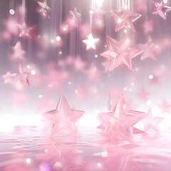 Beautiful glittering pink and purple star for seasonal greeting card, celebrate, decoration, 