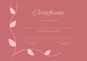 Beauty Certificate of Completion Template. Vector
