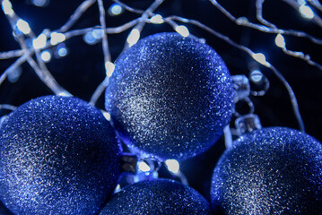 glitter blue balls christmas decorations