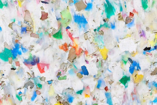 Recycelter Kunststoffabfall - Nahaufnahme