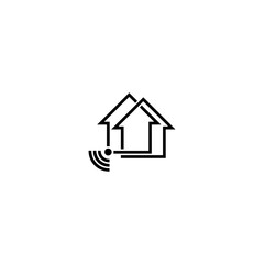 Fototapeta na wymiar Smart home house signal WiFi wireless logo isolated on white background