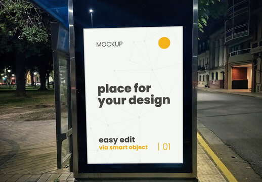 Night Backlight Billboard Vertical Mockup 03