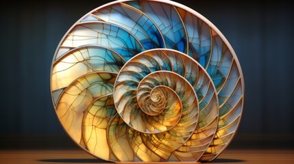 fibonacci sequence shell, concept: geometry  - obrazy, fototapety, plakaty