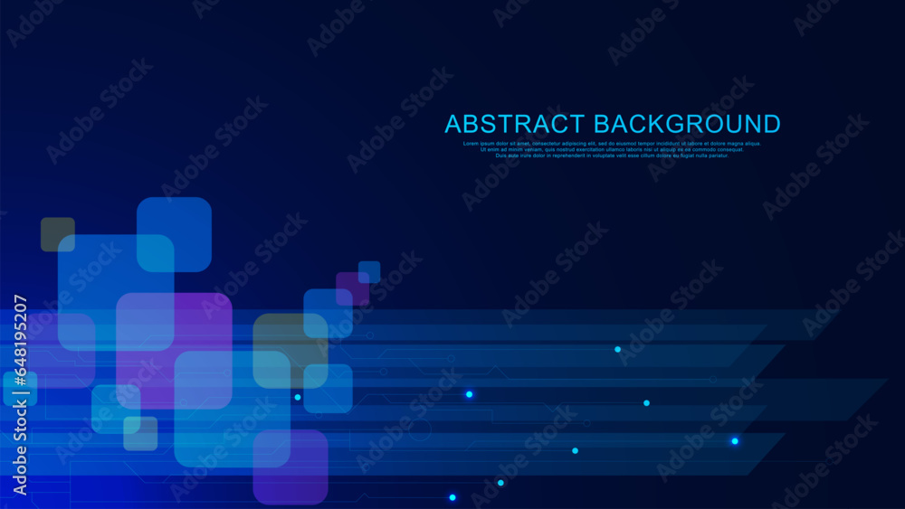 Poster abstract futuristic energy technology background. stripes lines and rectangular with glowing particl