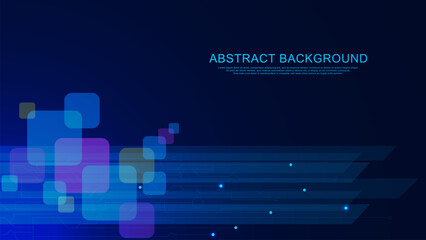 Abstract futuristic energy technology background. Stripes lines and rectangular with glowing particles. Big data visualization concept.