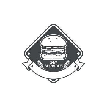 Burgers logo service with isolated white background