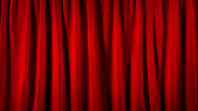 Red Theater Curtain On Stage

