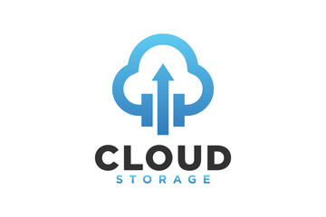 Cloud storage logo in a simple style