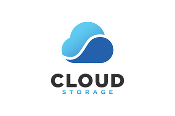 Cloud storage logo in a simple style