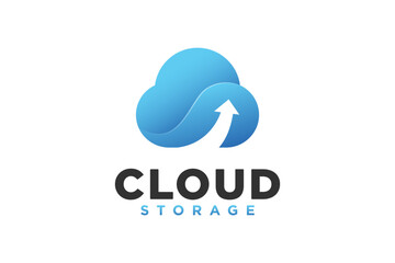 Cloud storage logo in a simple style