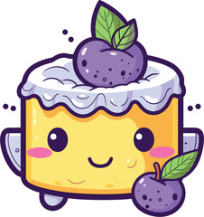 Lavender Lemon Cake, Illustration Vector