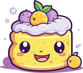 Lavender Lemon Cake, Illustration Vector