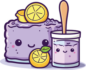 Lavender Lemonade Cake, Illustration Vector