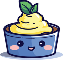 Lemon Blueberry Cheesecake, Illustration Vector