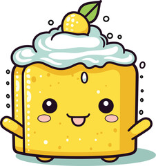 Lemon cake, Illustration Vector
