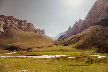 landscape in the mountains on the Silk Road