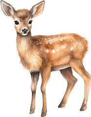 watercolor deer clipart retro Midjourney AI art