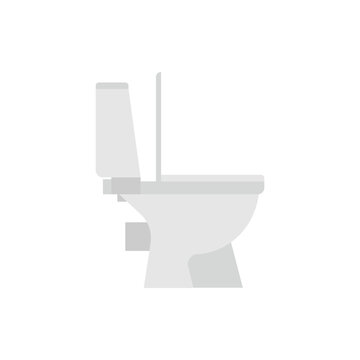 modern toilet bathroom design. white ceramics toilet bowl vector illustration.