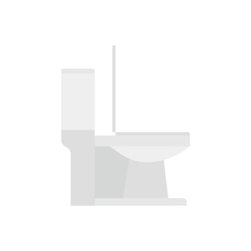 modern toilet bathroom design. white ceramics toilet bowl vector illustration.