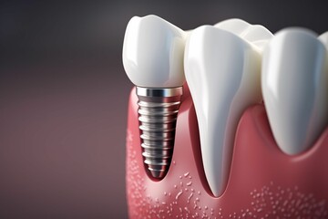 White teeth and implant models, crown and bridge implant equipment and models for quick restoration