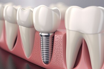White teeth and implant models, crown and bridge implant equipment and models for quick restoration