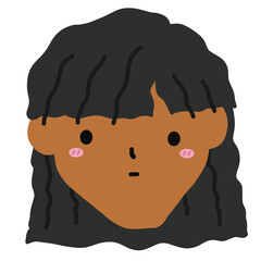 Woman Black Hair Face Head Cartoon illustration Portrait illustration Profile illustration