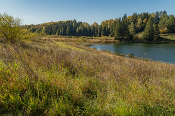 Landscape of Masuria on an autumn,sunny day.
