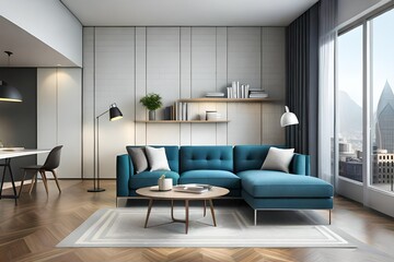 Naklejka na ściany i meble modern living room Generated Ai
