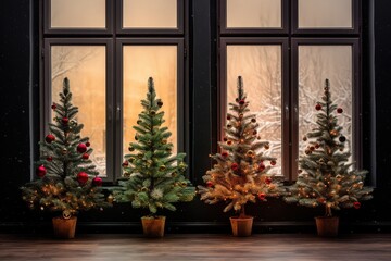 Fototapeta na wymiar Christmas tree decorated