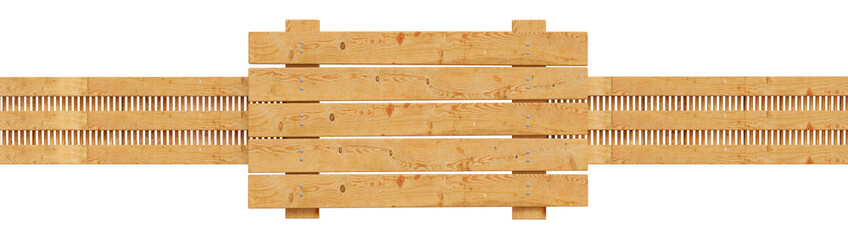 Wooden sign board in realistic in on transparent background in 3d render 