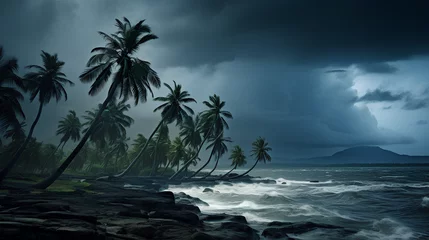 Fotobehang Hurricane on Tropical Island © Aurora