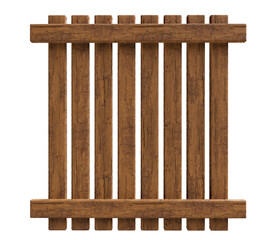 Wooden wall in realistic in on transparent background in 3d render 