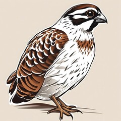 Bobwhite Bird Illustration AI Generative