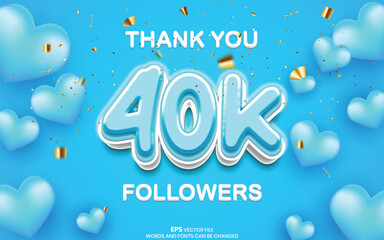 Thanks for the 40k followers, 40k followers of social media background template design