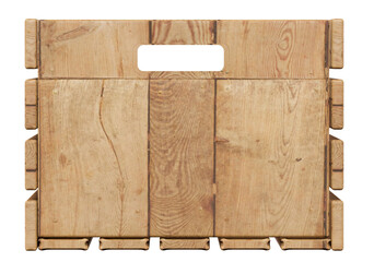 Wooden fruit crate in realistic in on transparent background in 3d render 