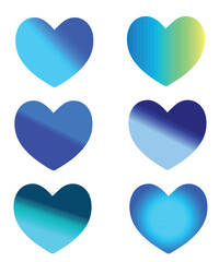 Blue Heart Shape Vector, Glass Effect Love Icon