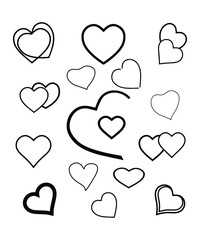 Black Heart Shape Silhouette Vector, Black Love Icon