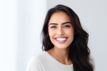 Smiling Asian Indian Model with Clean Teeth: Dental Ad Beauty
