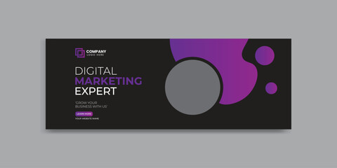 Naklejka premium marketing agency social media cover banner design. corporate business social media cover banner post template