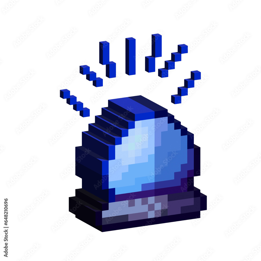 Poster isometric pixel art 3d of witch magic ball for items halloween asset. simple 3d of magic ball game o