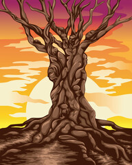 Human tree illustration art vector