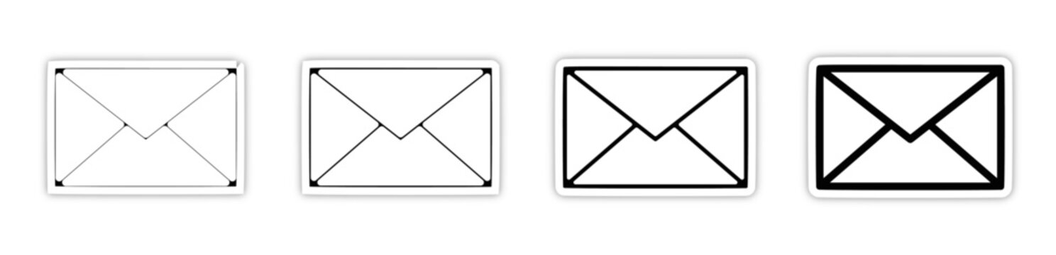 picto logo icones et symbole trace noir enveloppe courrier colis relief