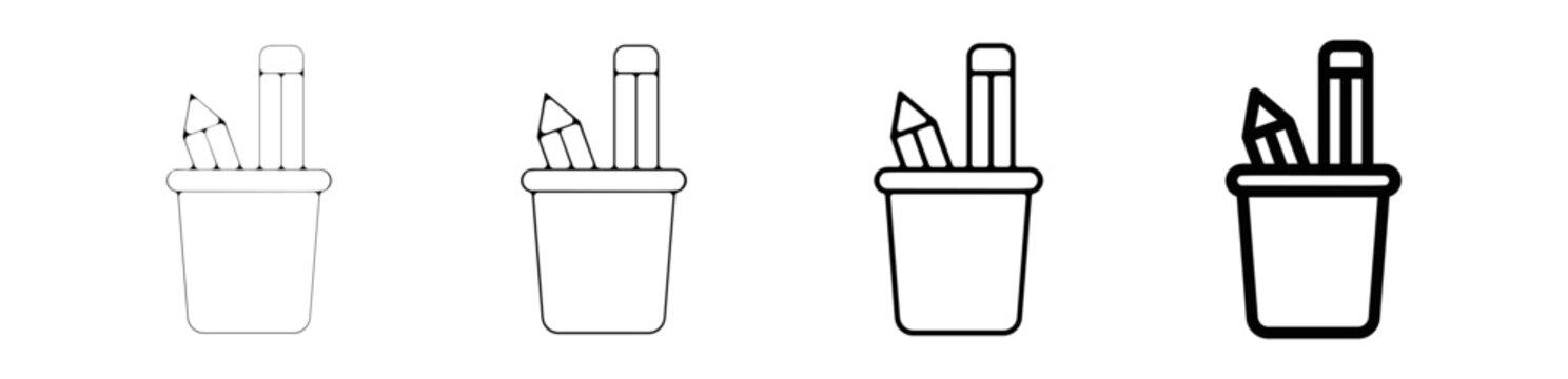 picto logo icones et symbole trace noir crayon stylo et pot bureau travail