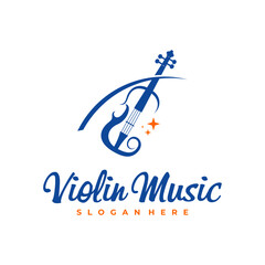 Violin logo design Template. Creative Violin logo vector illustration.