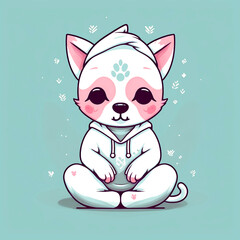 yoga fox meditating, cute fox