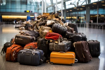Cercles muraux Chemin de fer Passengers' luggage is lost travel 
